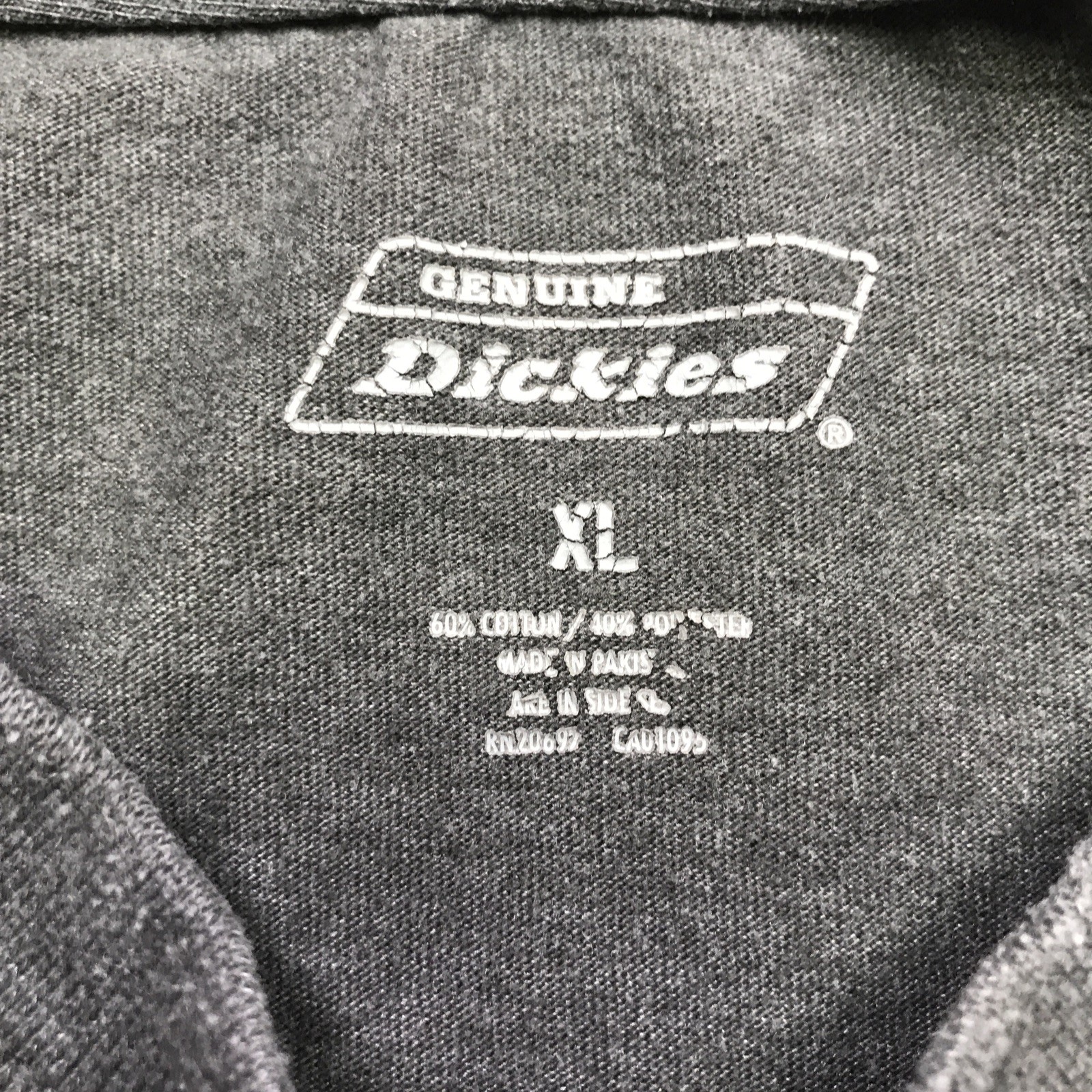 Dickies Gray Short Sleeve Mens XL Pullover Performance Work Shirt Pocket Cot Pol