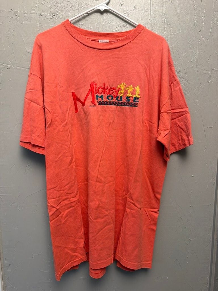 Vintage 90s Mickey Mouse Disney Unlimited Embroidered T-Shirt Size XL
