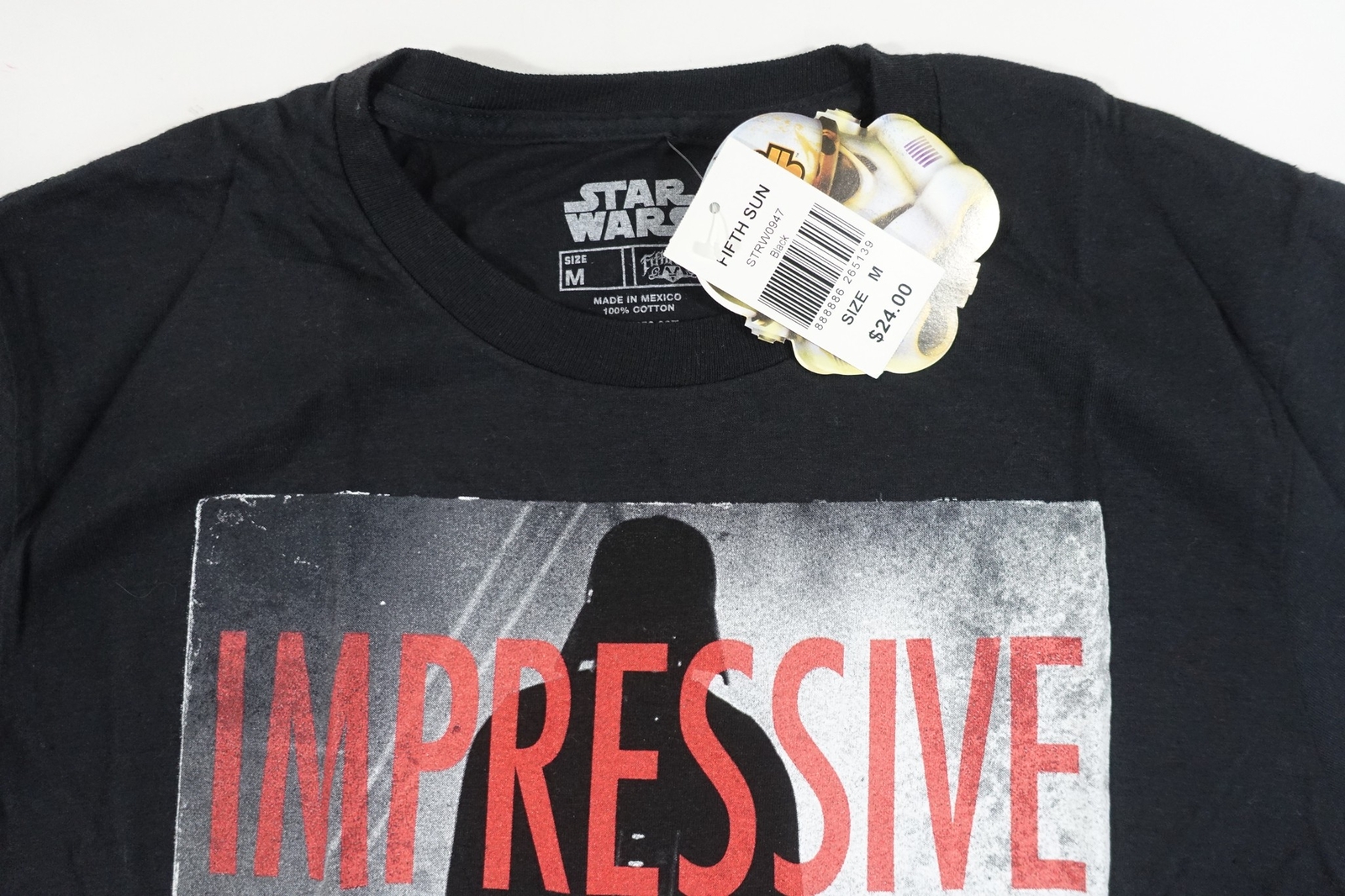 STAR WARS FIFTH SUN BLACK MEDIUM MOST IMPRESSIVE DARTH VADER MOVIE TSHIRT MENS
