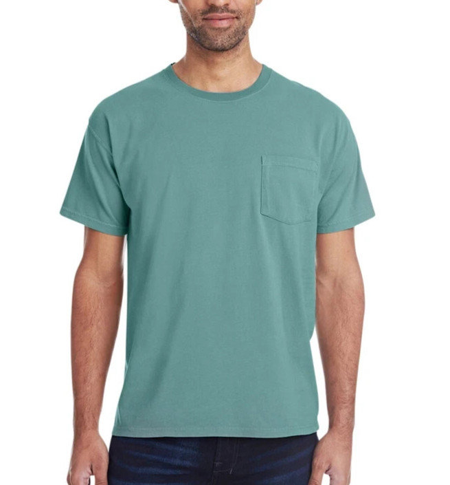 NWOT Lands’ End Men’s XL Super-T Green Crewneck Pocket Tee