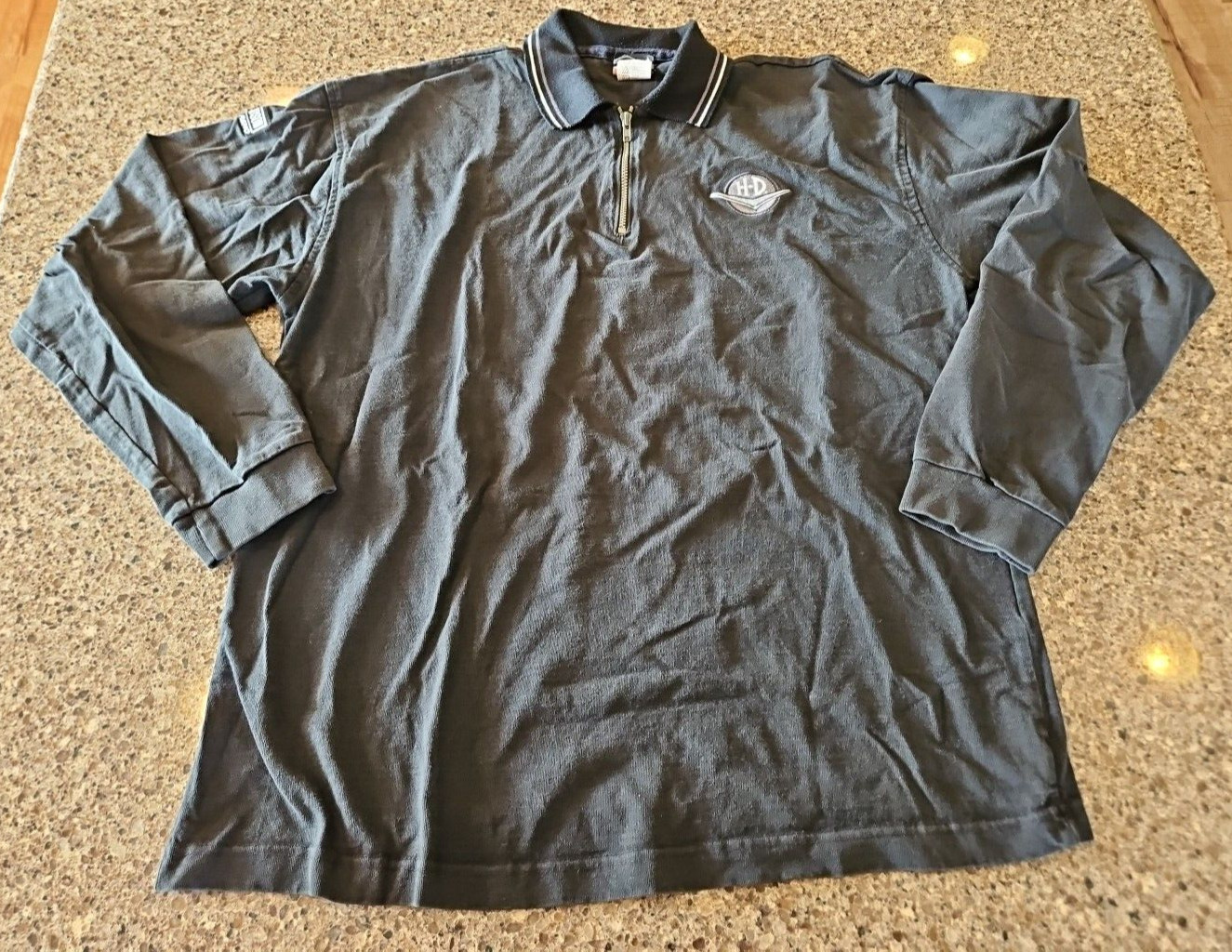 Harley Davidson 1/4 Zip Long Sleeve Shirt Men XXL Pullover Black Reno Nevada