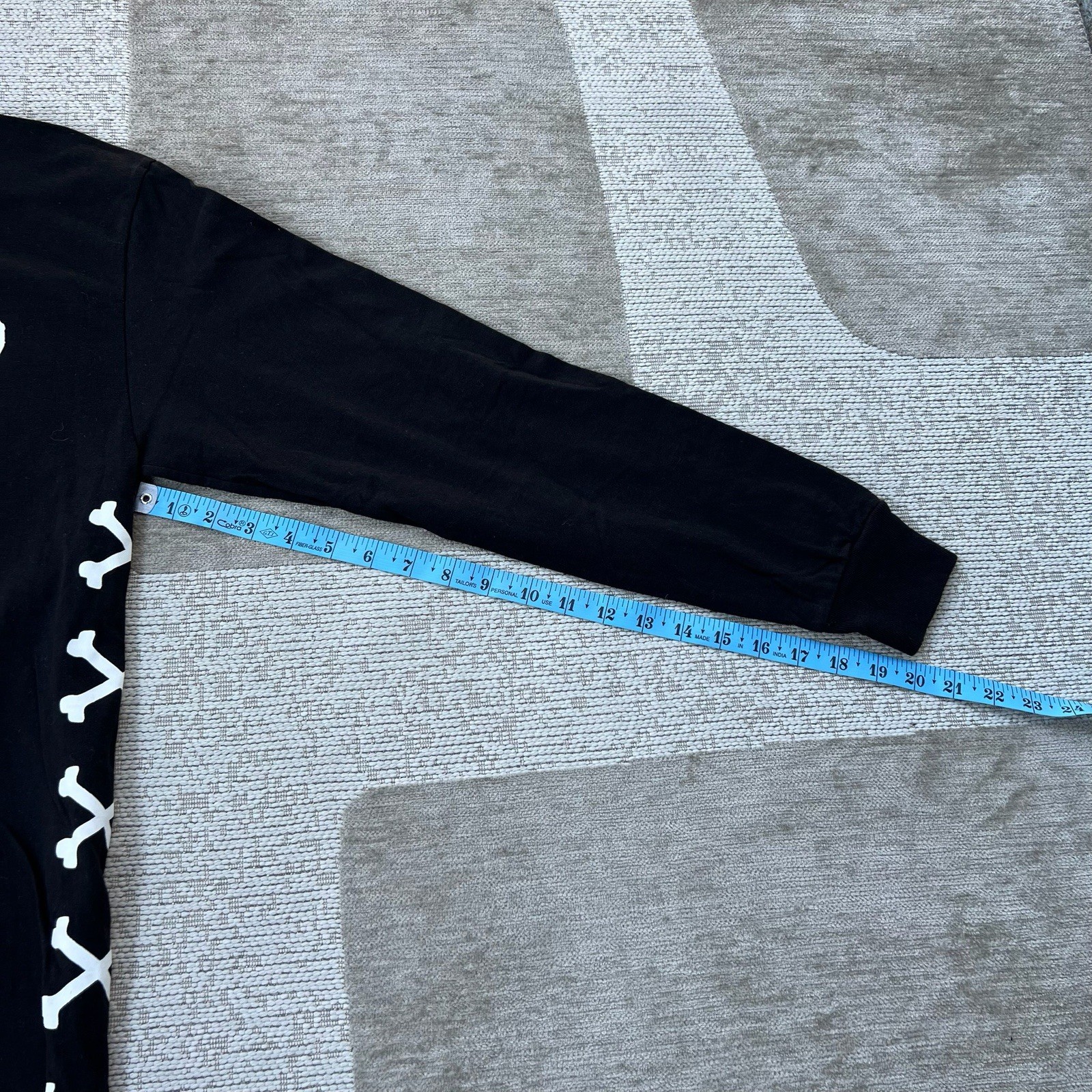 Stussy Shirt Mens M Black Long Sleeve Skull Bones Worldwide Double Sided Skater