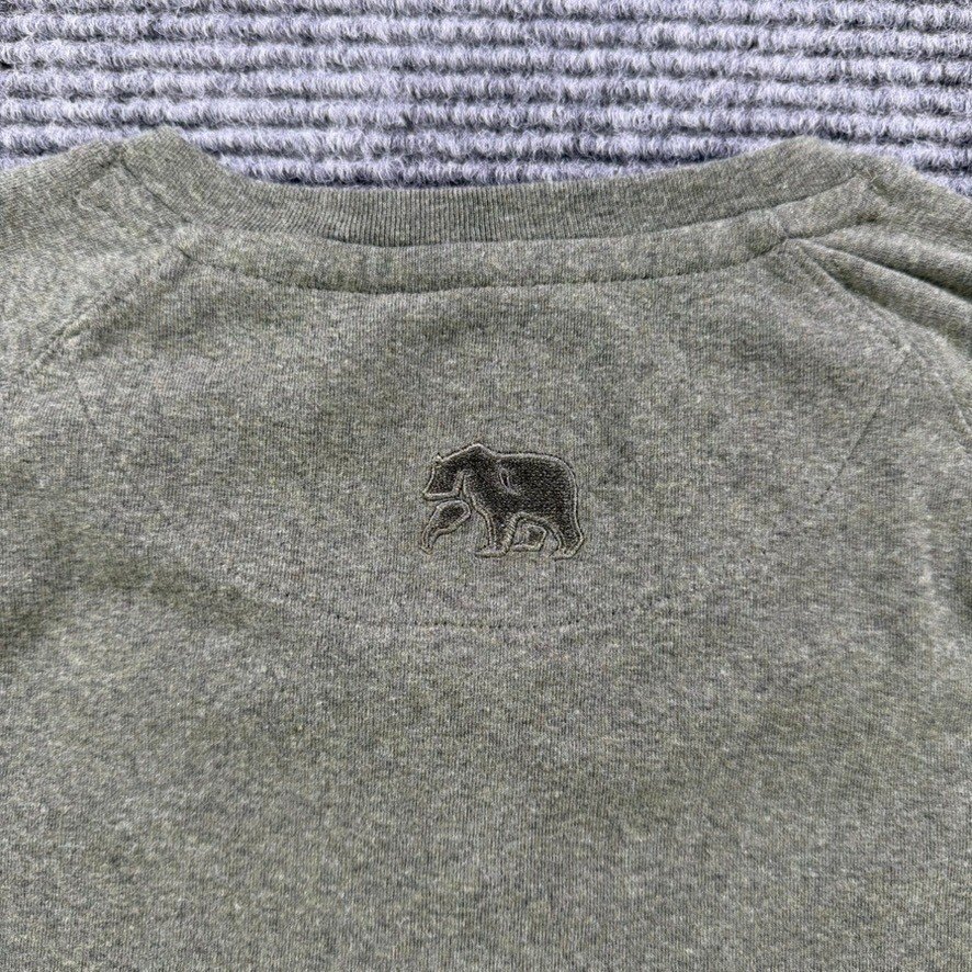 The Normal Brand Mens Large Olive Green Long Sleeve Raglan Henley Shirt Casual