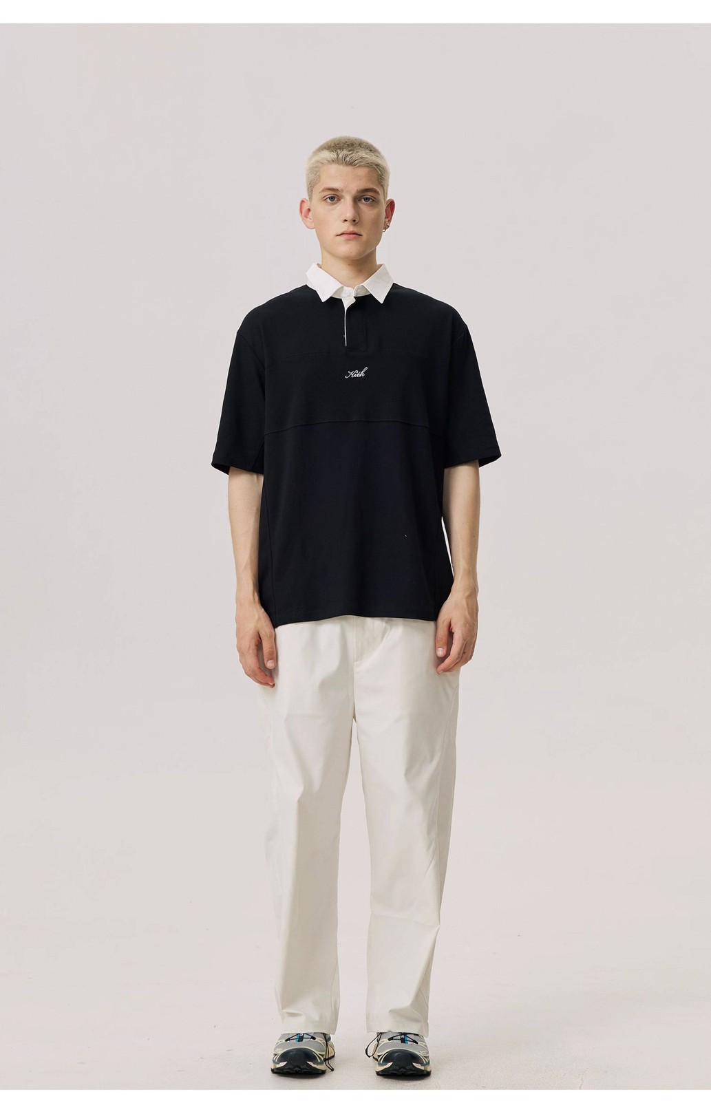 KITH Embroidered Patchwork Polo Shirt Men Summer Cool Casual Top