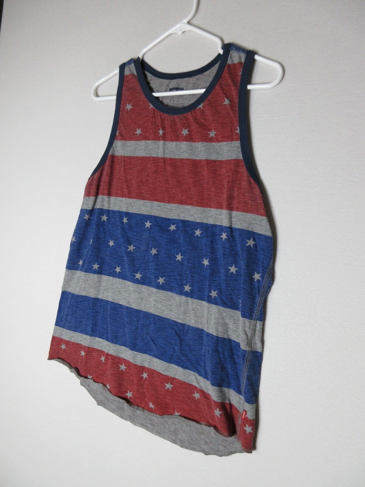 Levi’s Mens Striped Stretch Scoop Neck Tank Top Sleeveless Size L Multicolor