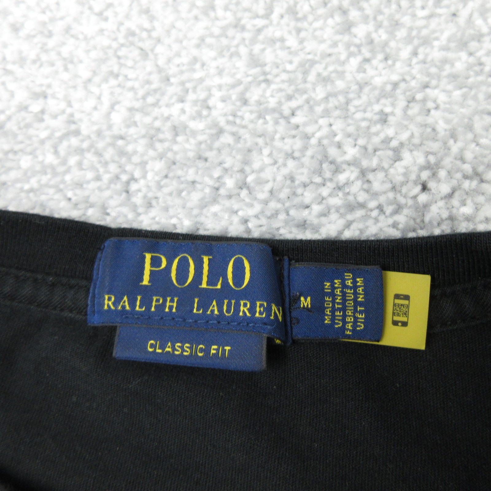 Ralph Lauren Shirt Mens Medium Black Embroidered Spell Out RL PRL Tee Crew 6411