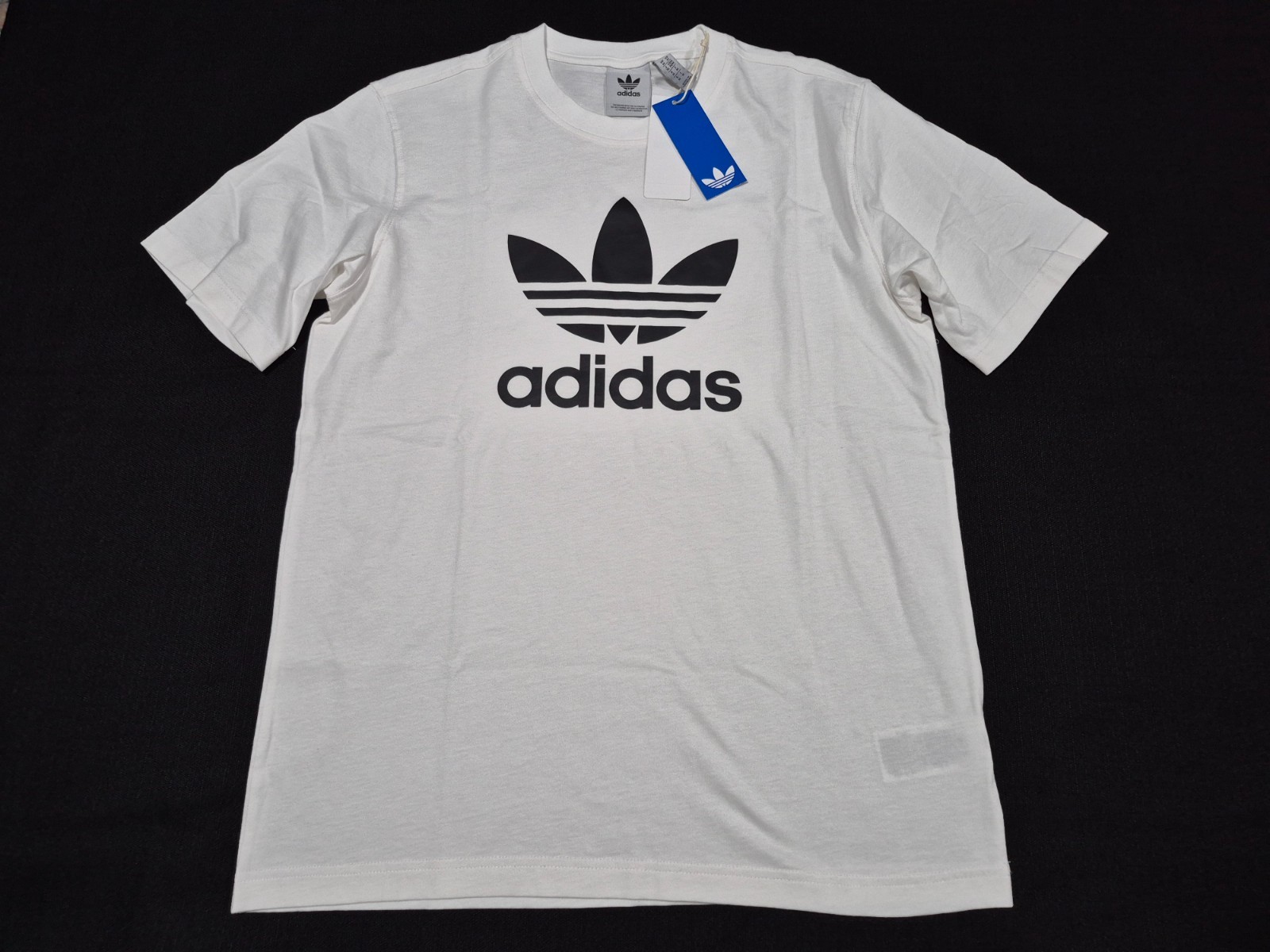 Adidas Classic Cotton Originals Men’s T-Shirt Trefoil Logo -White Black IV5353