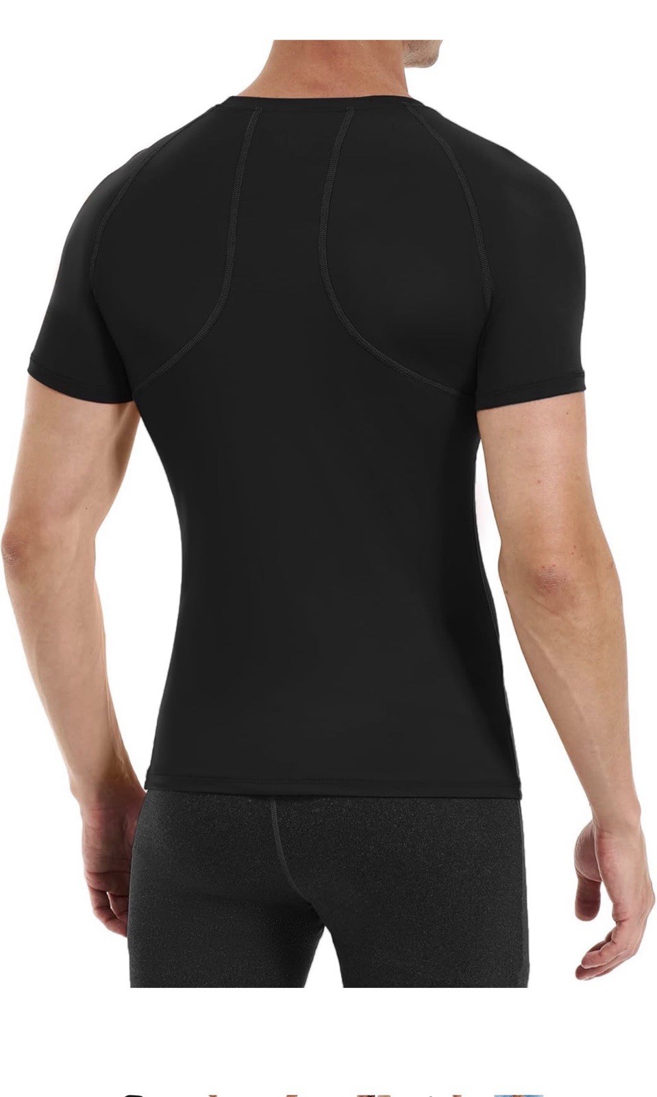 Runhit Men’s Compression Shirts Short Sleeve Athletic T Shirt Cool Dry Workout L