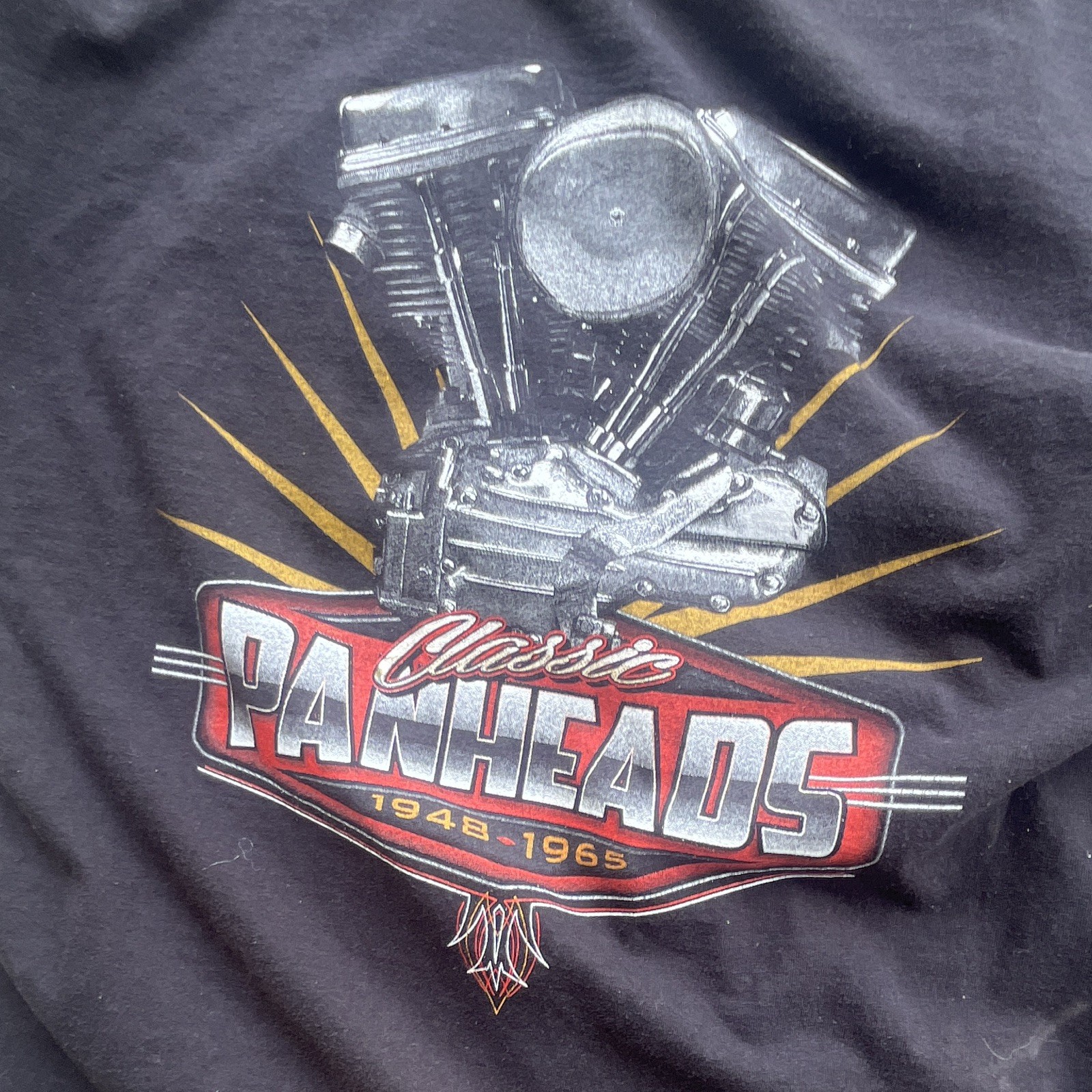 Hanes Beefy-T Men’s XL Black Cotton Graphic Motorcycle Crew Neck Short Sleeve