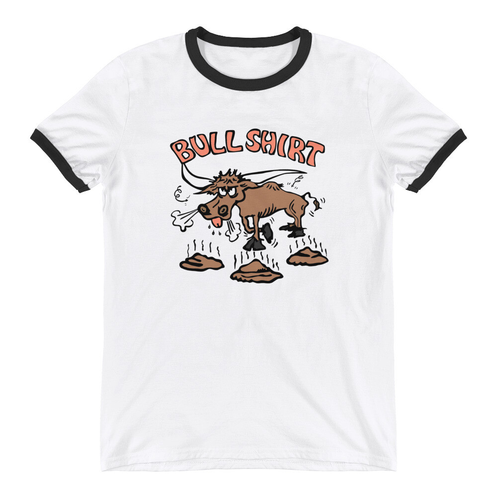 Bull Shirt 70’s Inspired Ringer T-Shirt, Cowboy, Rodeo, Wild West, Funny, USA