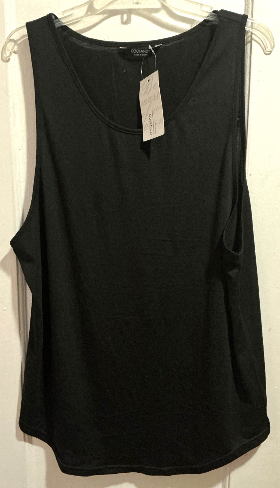Coofandy Sleeveless Tank Top Shirt Black Size L NWT