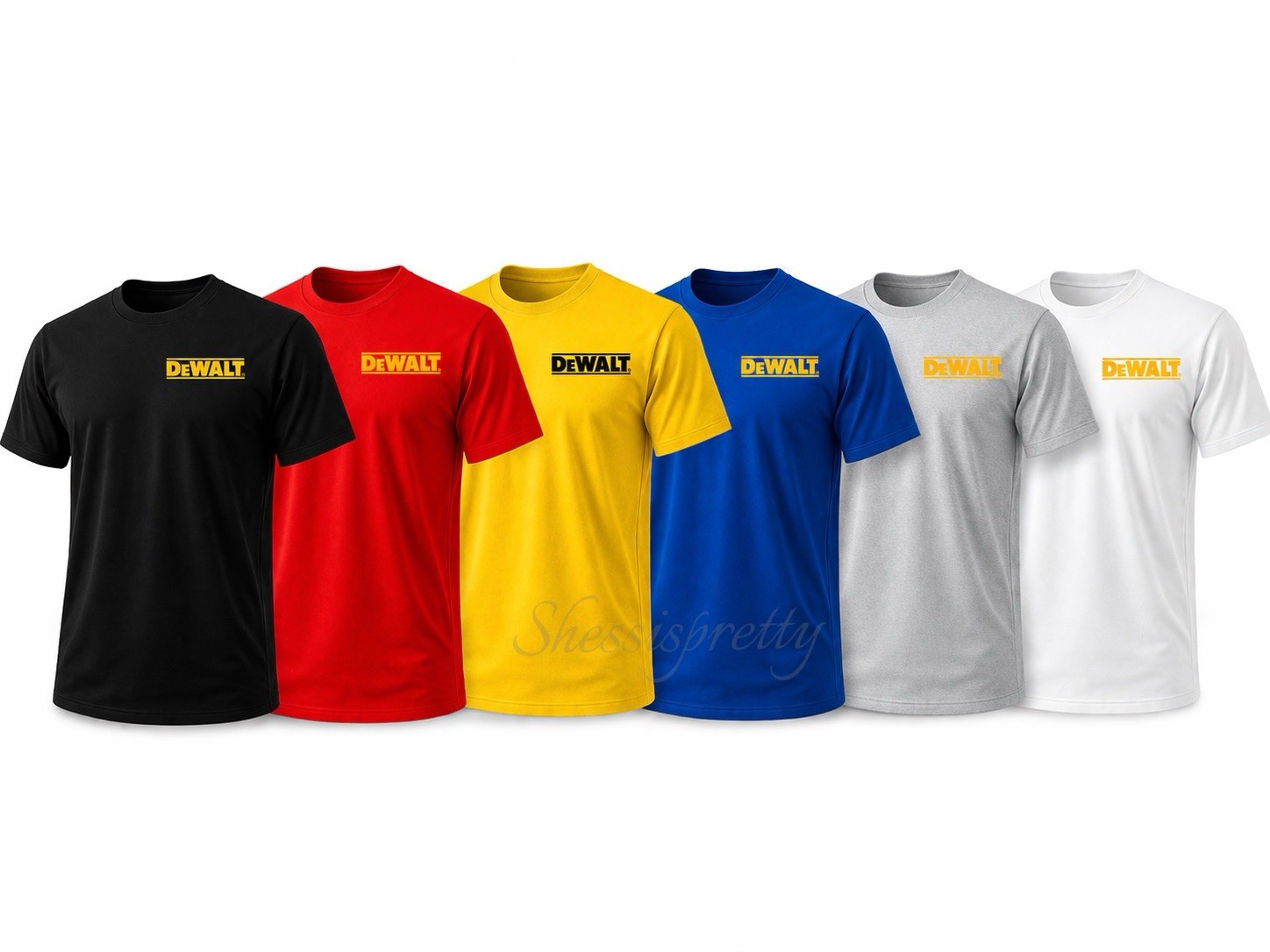 DeWALT Style T-Shirt 100% Cotton Workwear Tee Dewalt Clothing S-3XL DeWalt drill