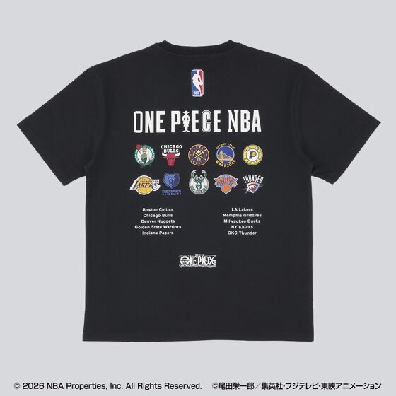 ONE PIECE × NBA T-Shirts Group Art BLACK、White