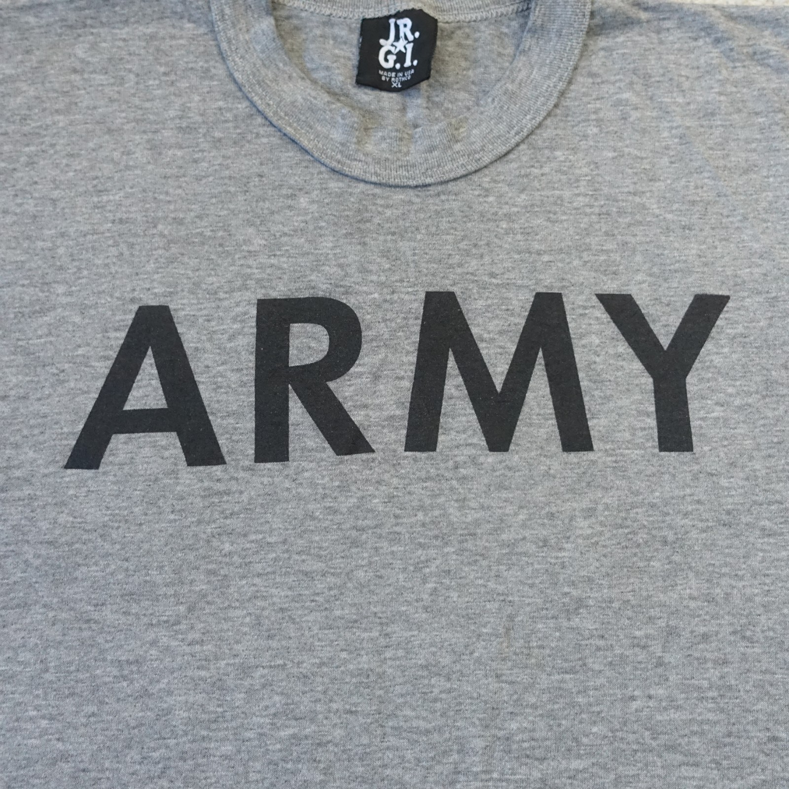 Vintage Army T Shirt Mens Extra Large Grey Single Stitch USA Made Military Tee