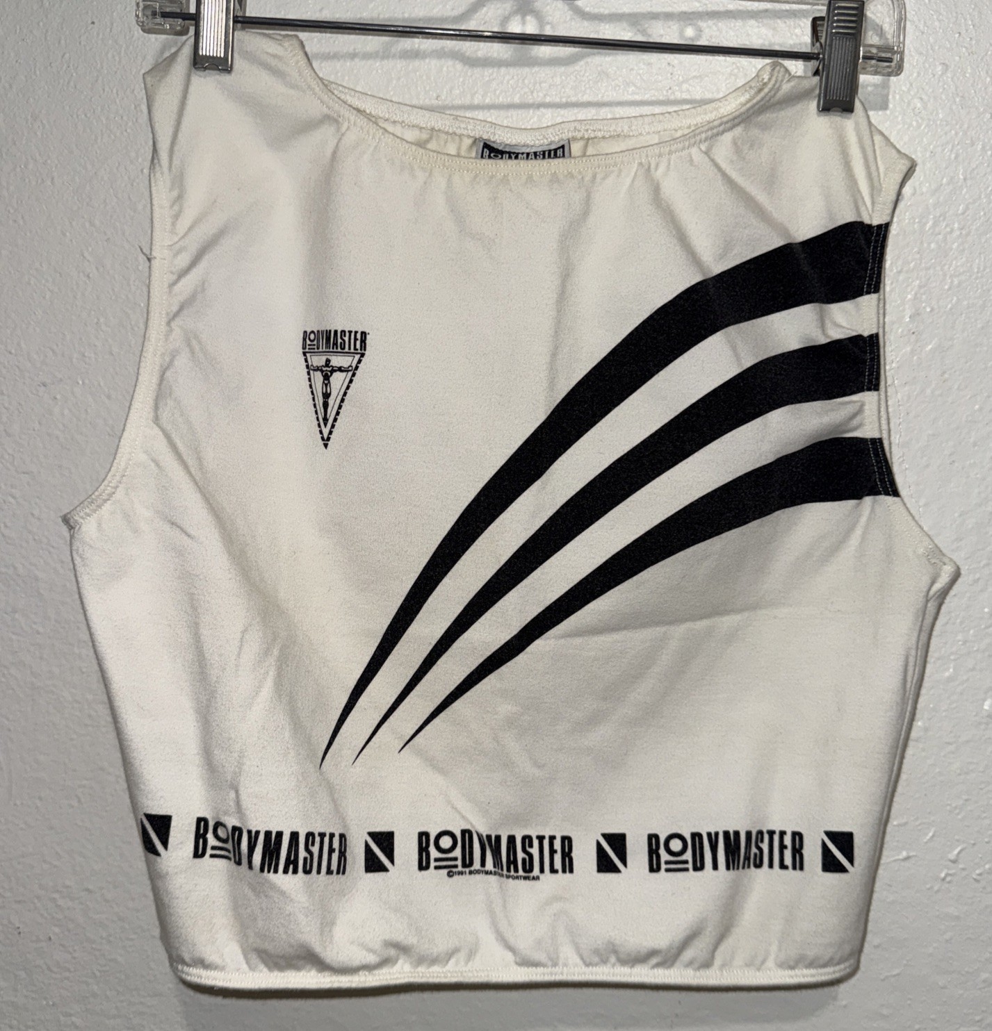 Vintage Bodymaster Crop Top Shirt Mens Large Bodybuilding Lifting Gym Beach