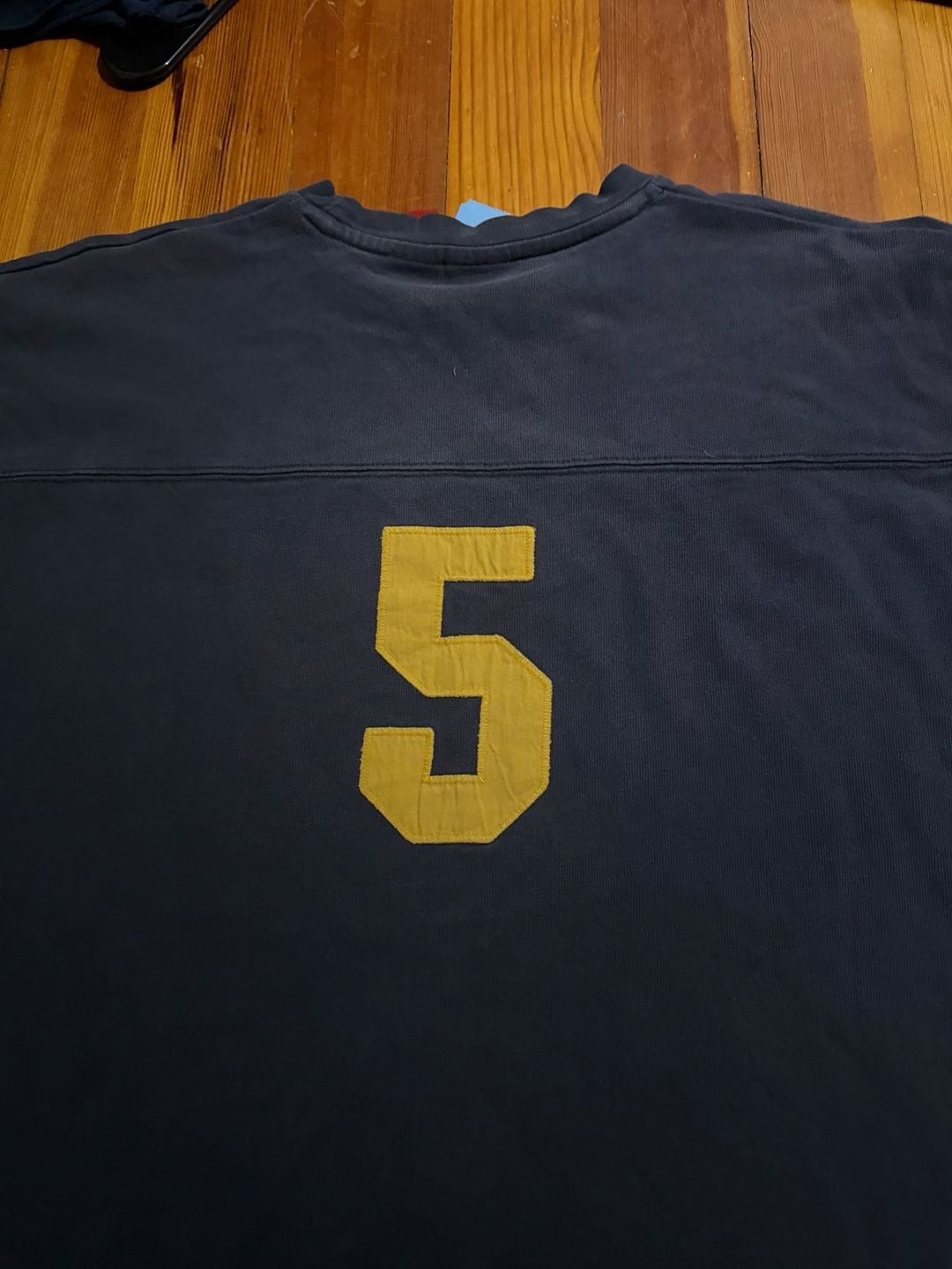 Vintage Mossimo Blue Long Sleeve Football Style Shirt with Number 5