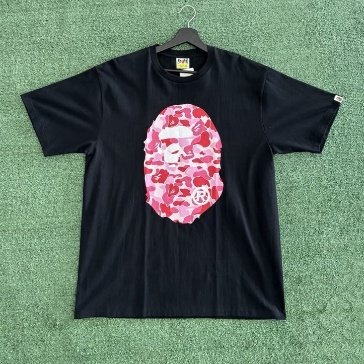 A Bathing Ape BAPE Men’s Black Graphic Logo T-Shirt Short Sleeve Crew 2XL