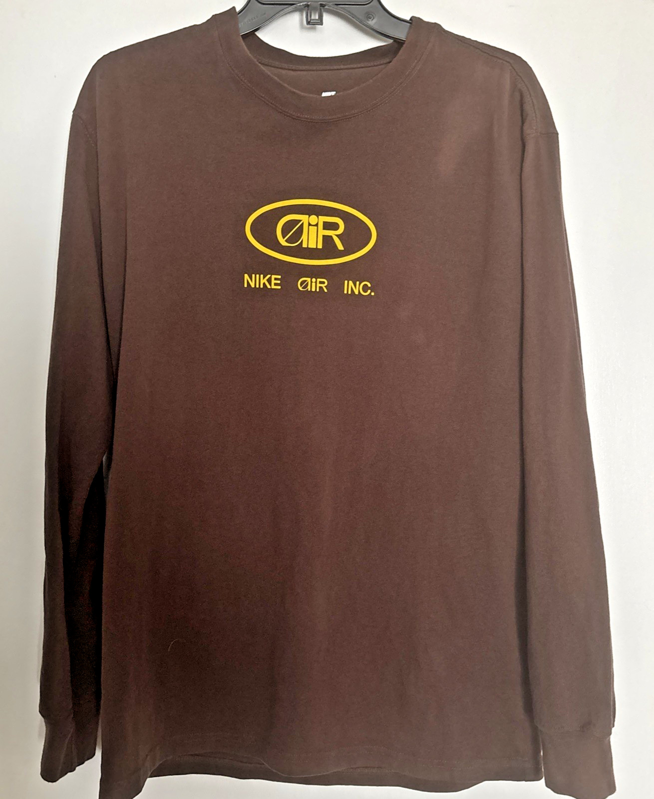 NIKE AIR INC Long Sleeve Loose Fit Shirt Brown Mens Small EUC