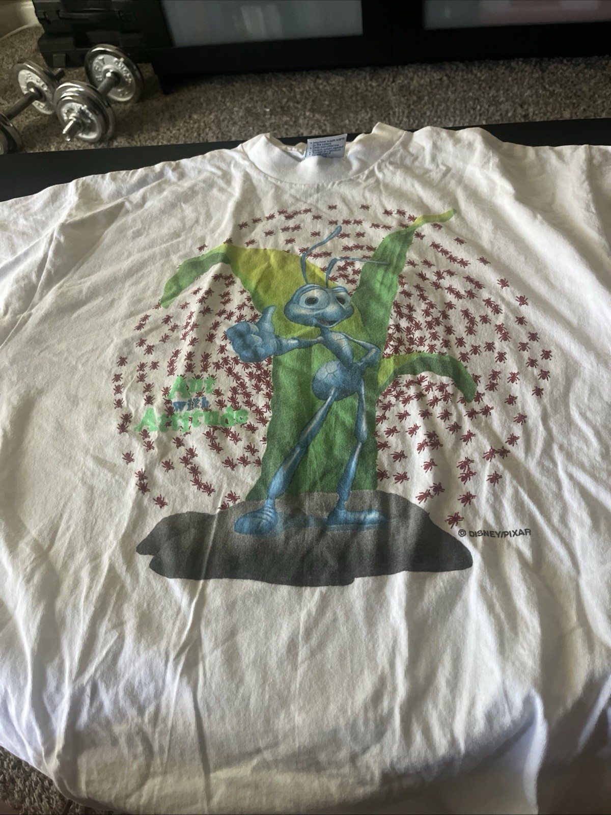 All Sport Maxweight Vintage 90s Disney Pixar A Bug’s Life Flik Tee White XL