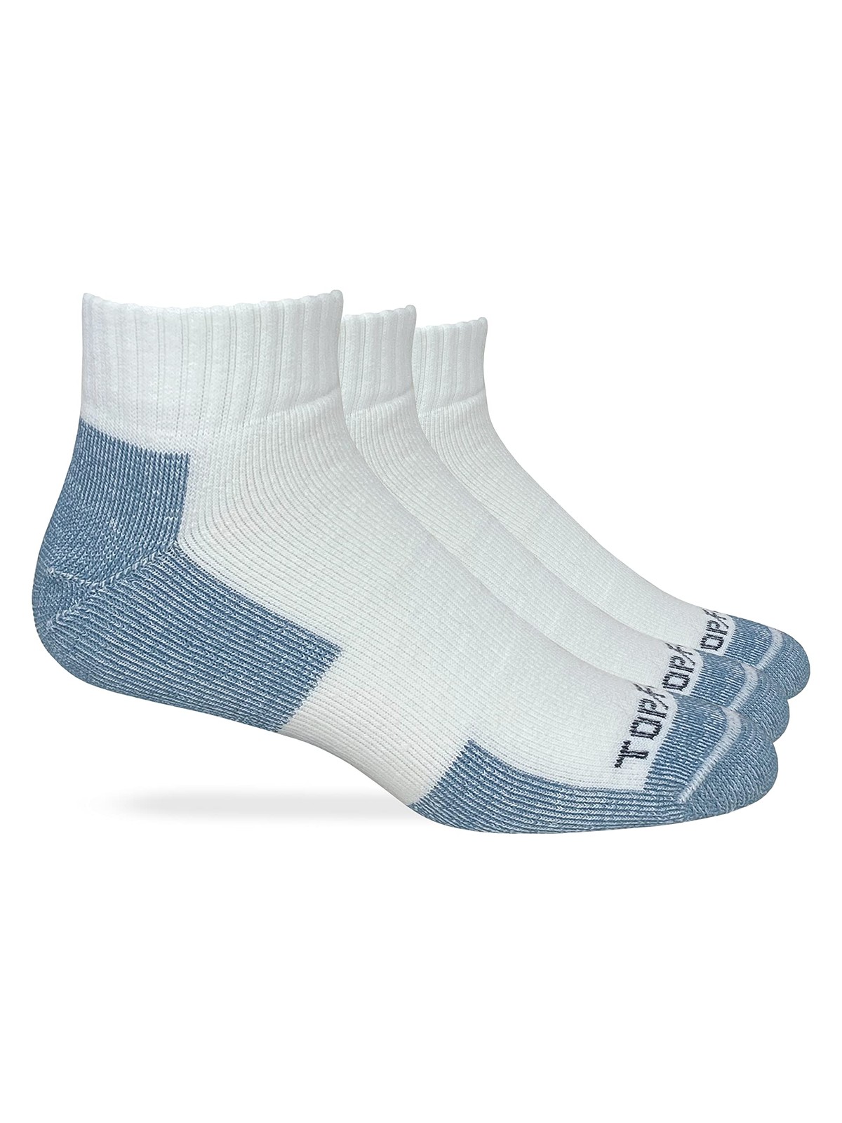 Mens Moisture Wicking Seamless Toe Quarter Sport Socks Athletic Hosiery 3 PCS
