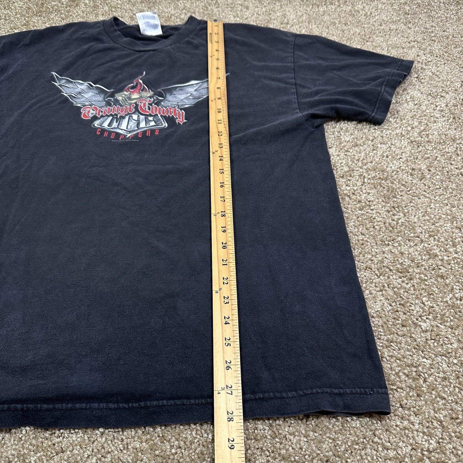 Vintage Y2K Orange County Chopper Flames T-shirt Size XL OCC Biker Motorcycle