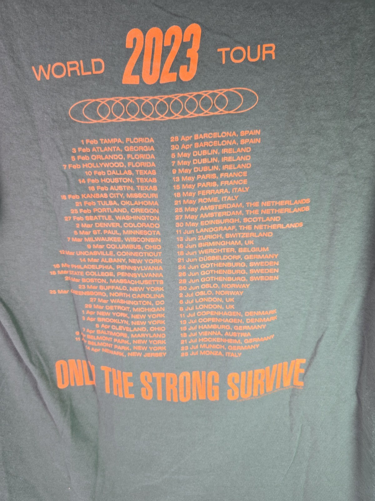 Bruce Springsteen & The E Street Band Tour 2023 Concert Car Green T-Shirt SZ L