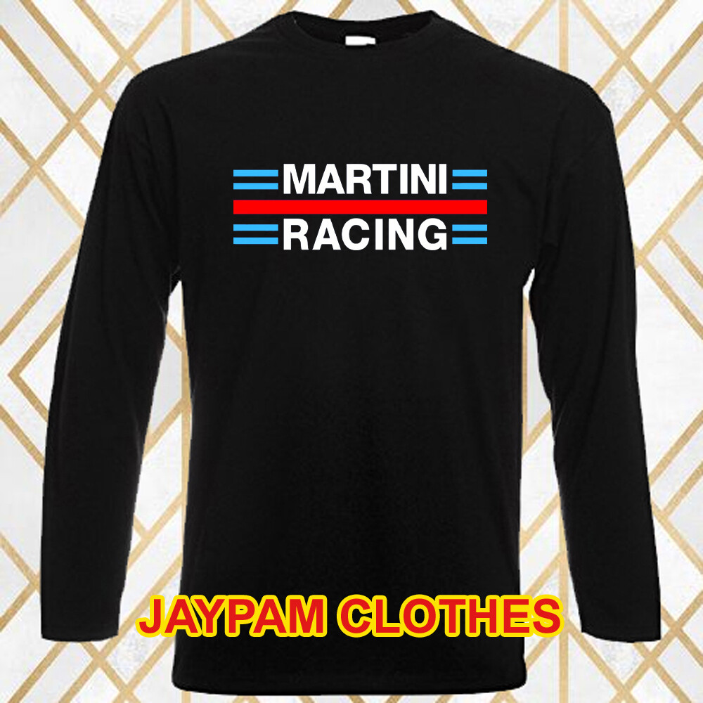 Martini Racing Men’s Long Sleeve Black T-Shirt Size S – 2XL