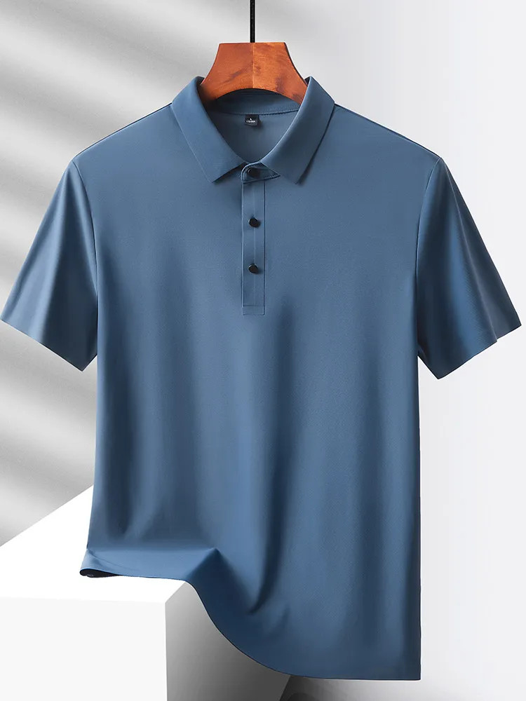 Men Summer Ice Silk Quick Dry Polo Shirt Casual Office Golf Top Tee Tshirt Gift