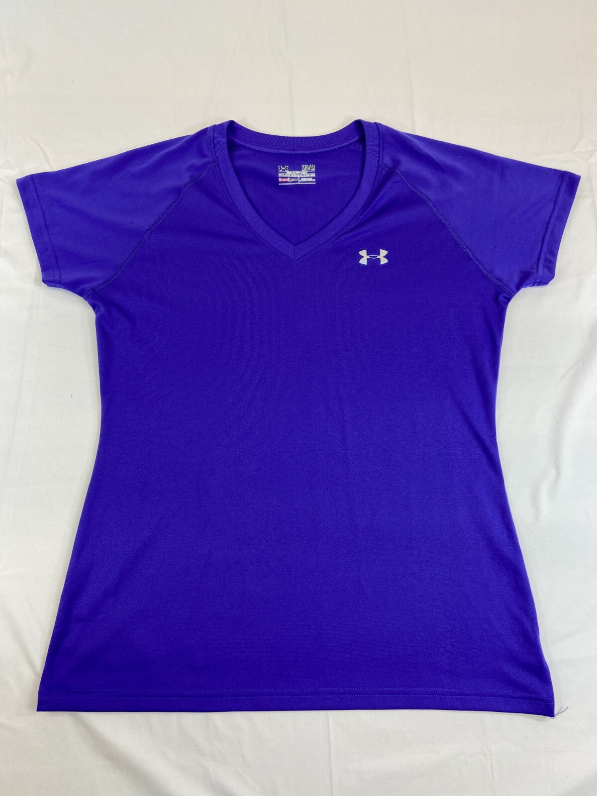 Womens Under Armour Semi Fitted T Shirt Athletic Sports Purple Medium Outdoor