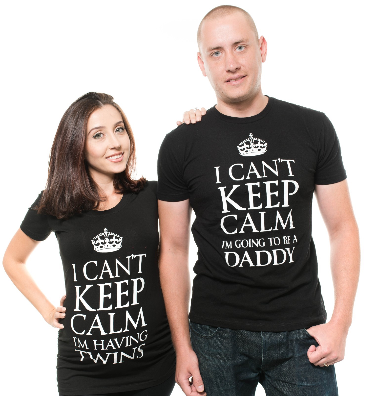 Twins Pregnancy T-shirt Couple Matching tees Future dad and mom maternity tee