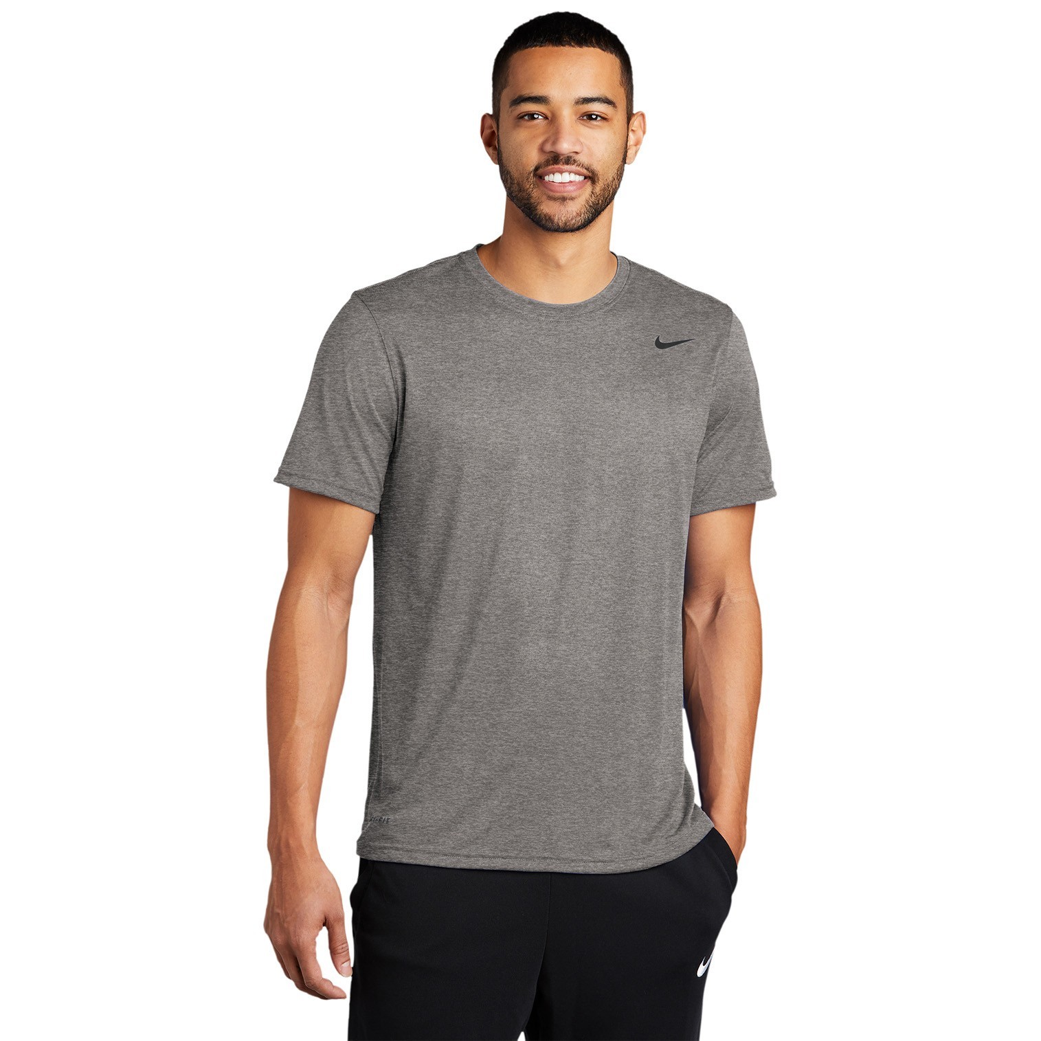 Nike Training Gray DV7299-091 Team rLegend Tee – Carbon Heather Short Sleeve Tee