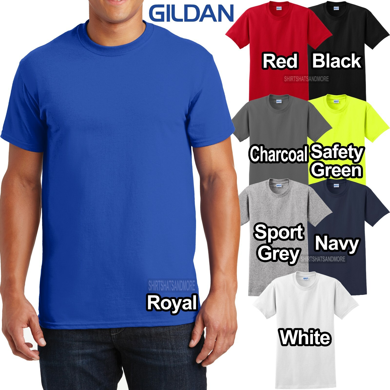 Gildan Big and Tall Mens T-Shirt L-5XL XLT, 2XLT, 3XLT NEW