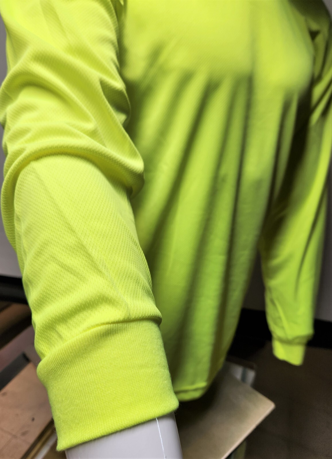 Yellow Long Sleeve Safety Shirt With Hoodie, Quick Dry Polyester Birdeye mesh