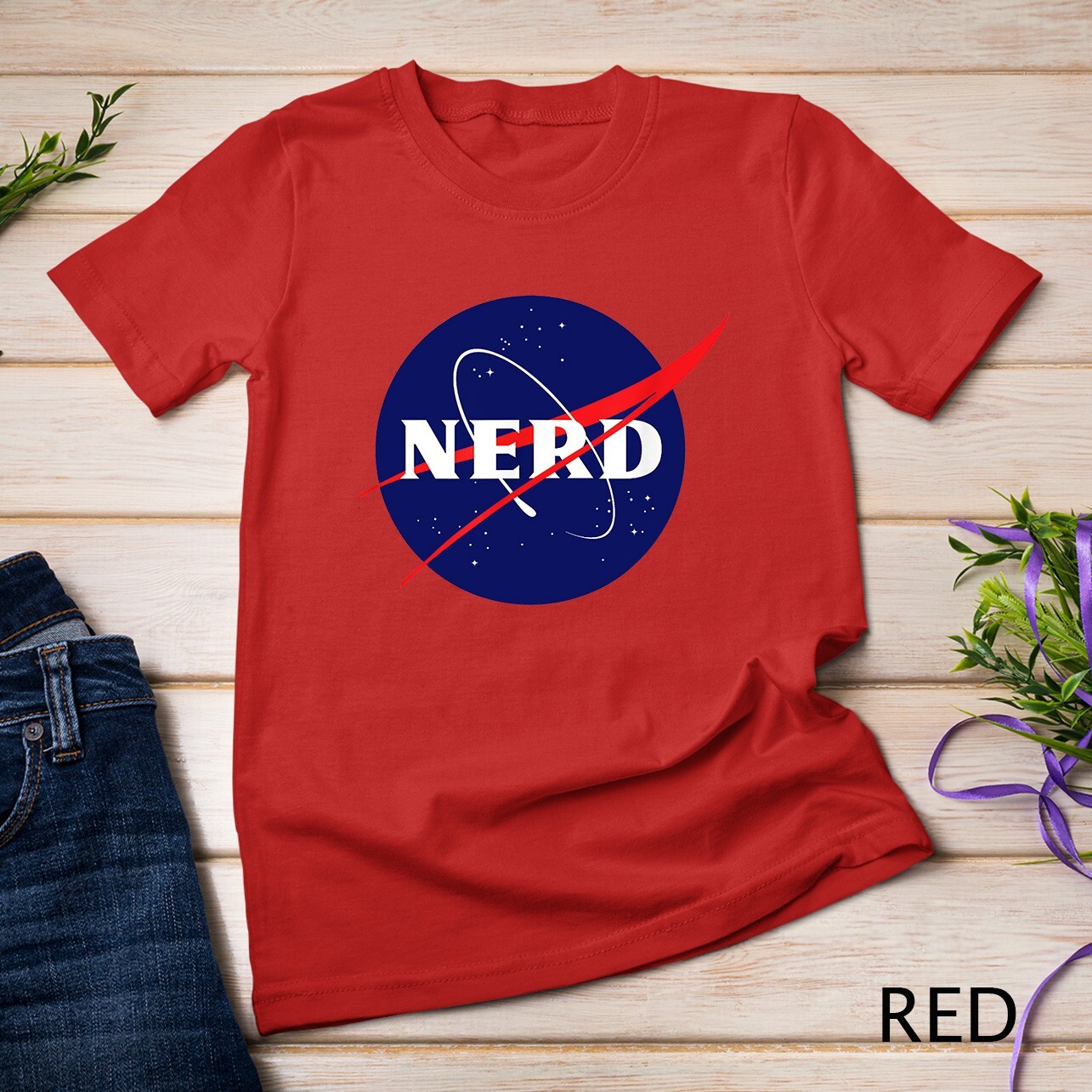 Funny NASA Nerd Logo Parody Science Astronomy Astronaut Unisex T-shirt