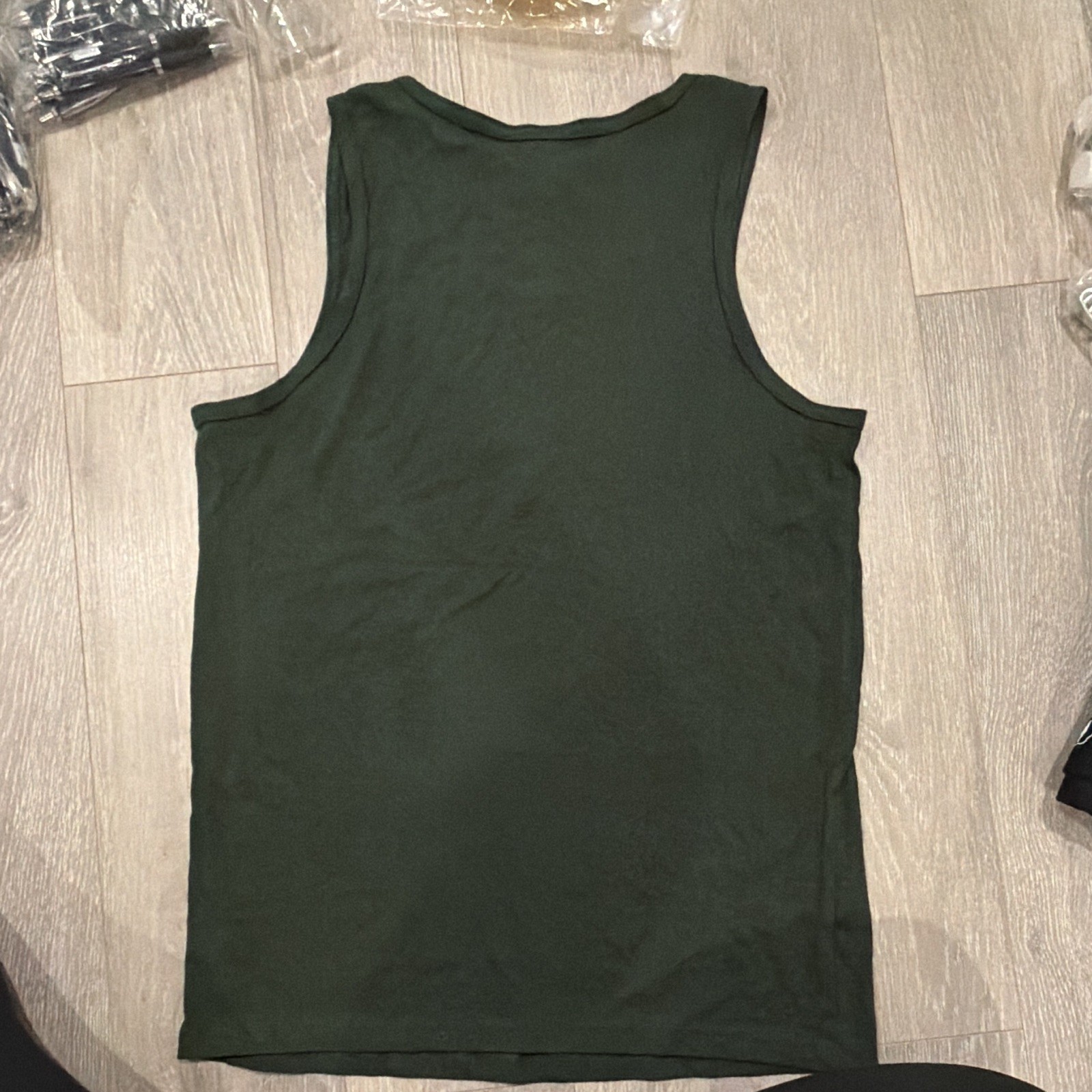 Gildan Heavy Cotton Men’s M Green Scoop Neck Sleeveless Jameson Logo Tank Top