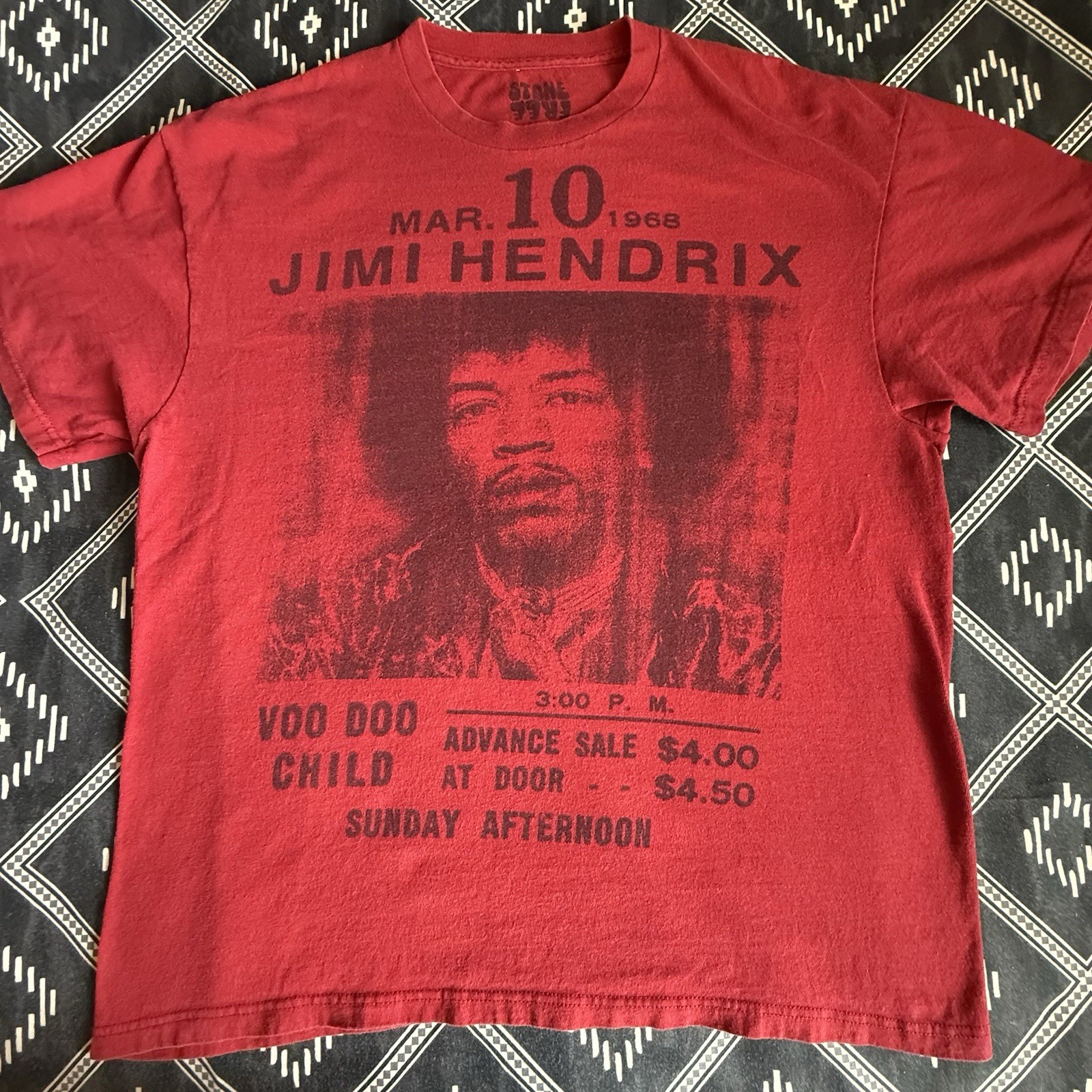 JIMI HENDRIX Voodoo Child Licensed T-Shirt 2011. XL STONE FREE Preowned NV