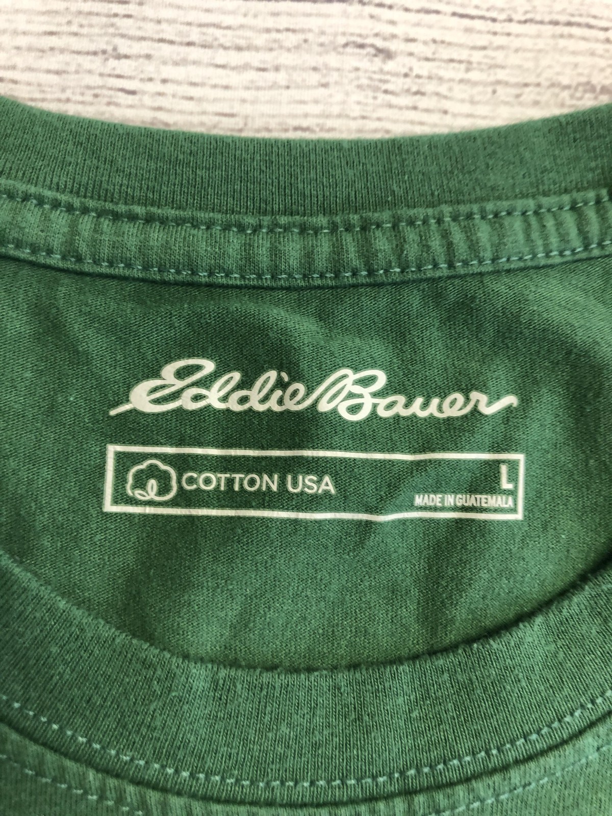 Eddie Bauer Shirt Mens Large Green El Capitan Graphic Tee Tagless Outdoor Nature