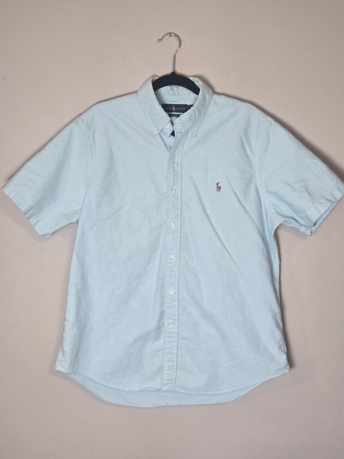 Polo Ralph Lauren Men’s Size Large Classic Fit Short Sleeve Oxford Light Blue