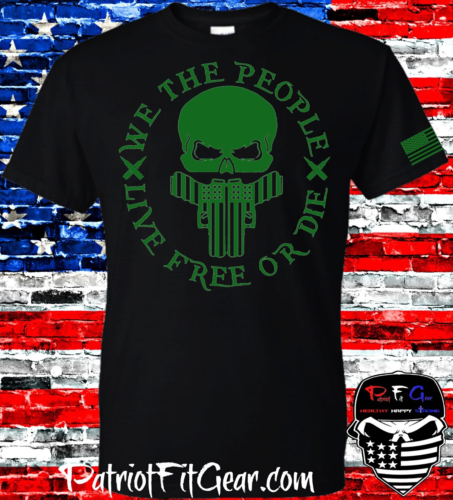 t-shirt, We Teh People, Live Free Or Die, Gun Rights, Skull,Patriotic,Custom tee