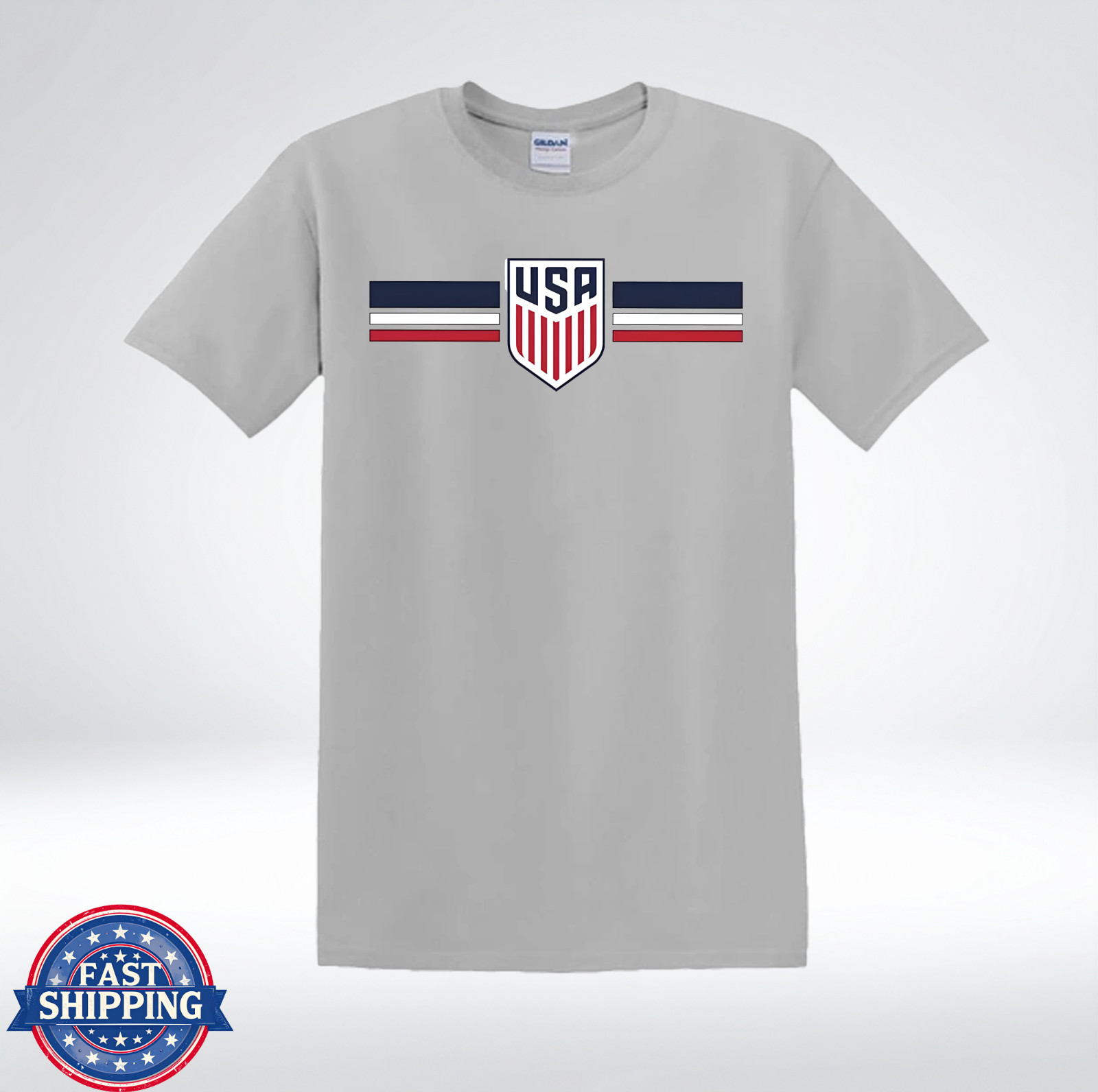 Vintage USA Soccer Style Red White Blue T-Shirt