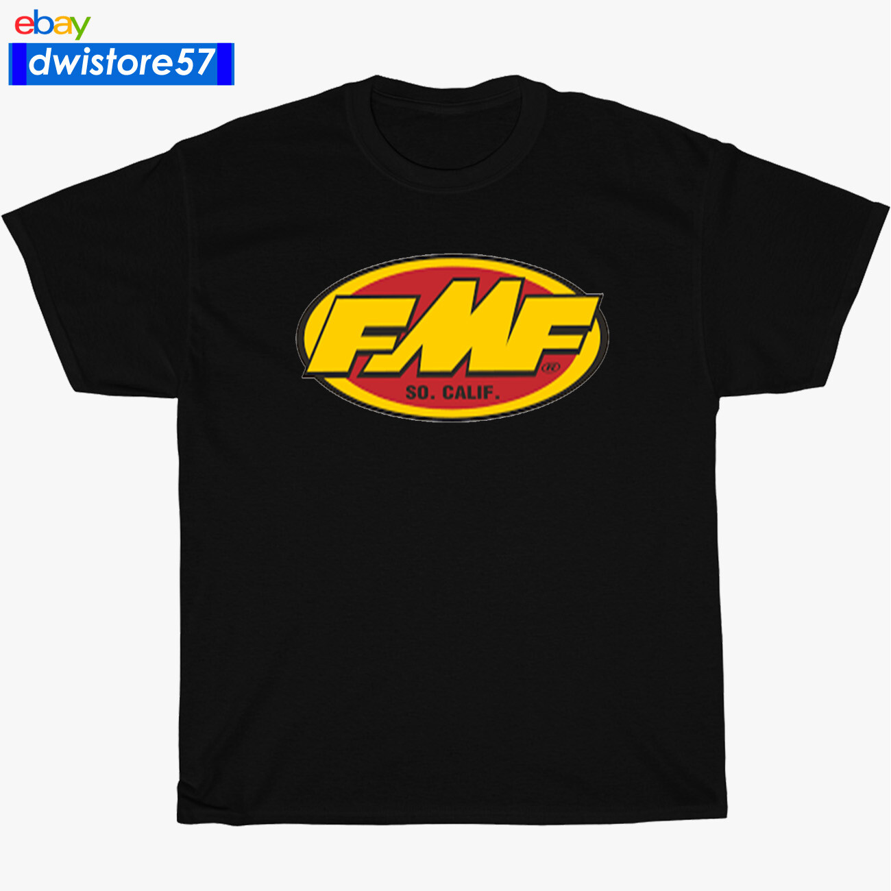 New Shirt FMF Motocross Logo Black/Navy/White/Sport Grey T-Shirt S-5XL