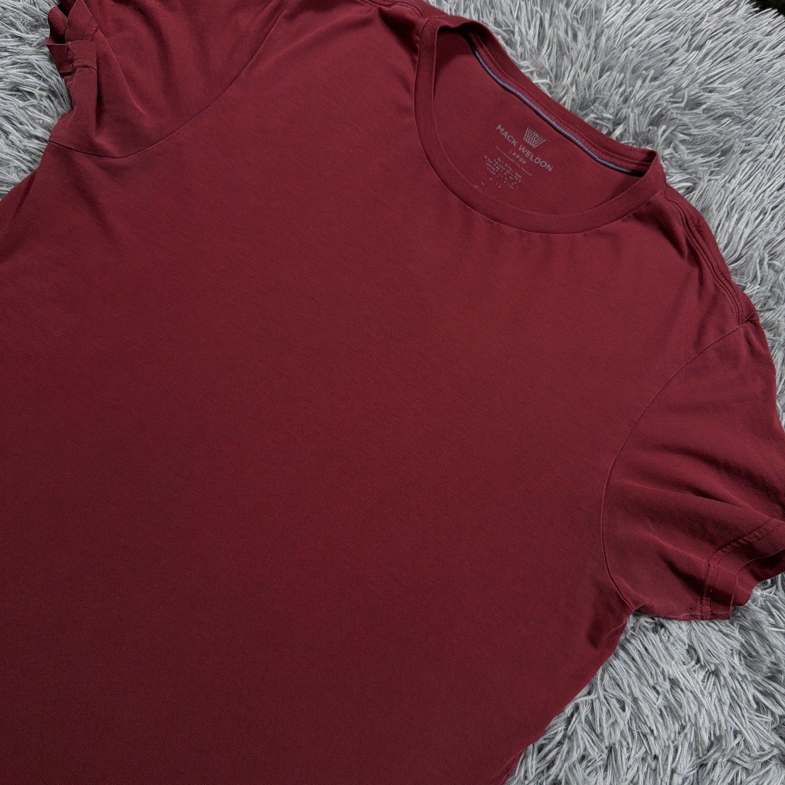Mack Weldon Adult Shirt Large Red Daily Wear Pima Cotton Pullover Tee Mens