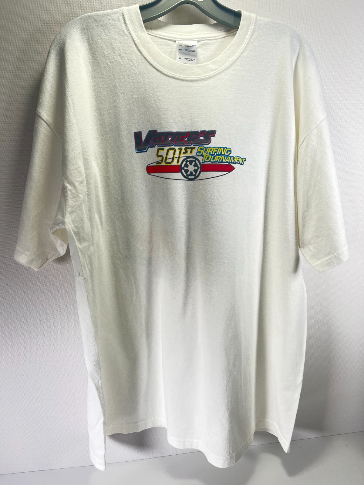 Vader’s Fist 501st Legion Surfing Tournament Star Wars Tee White T-Shirt Mens XL