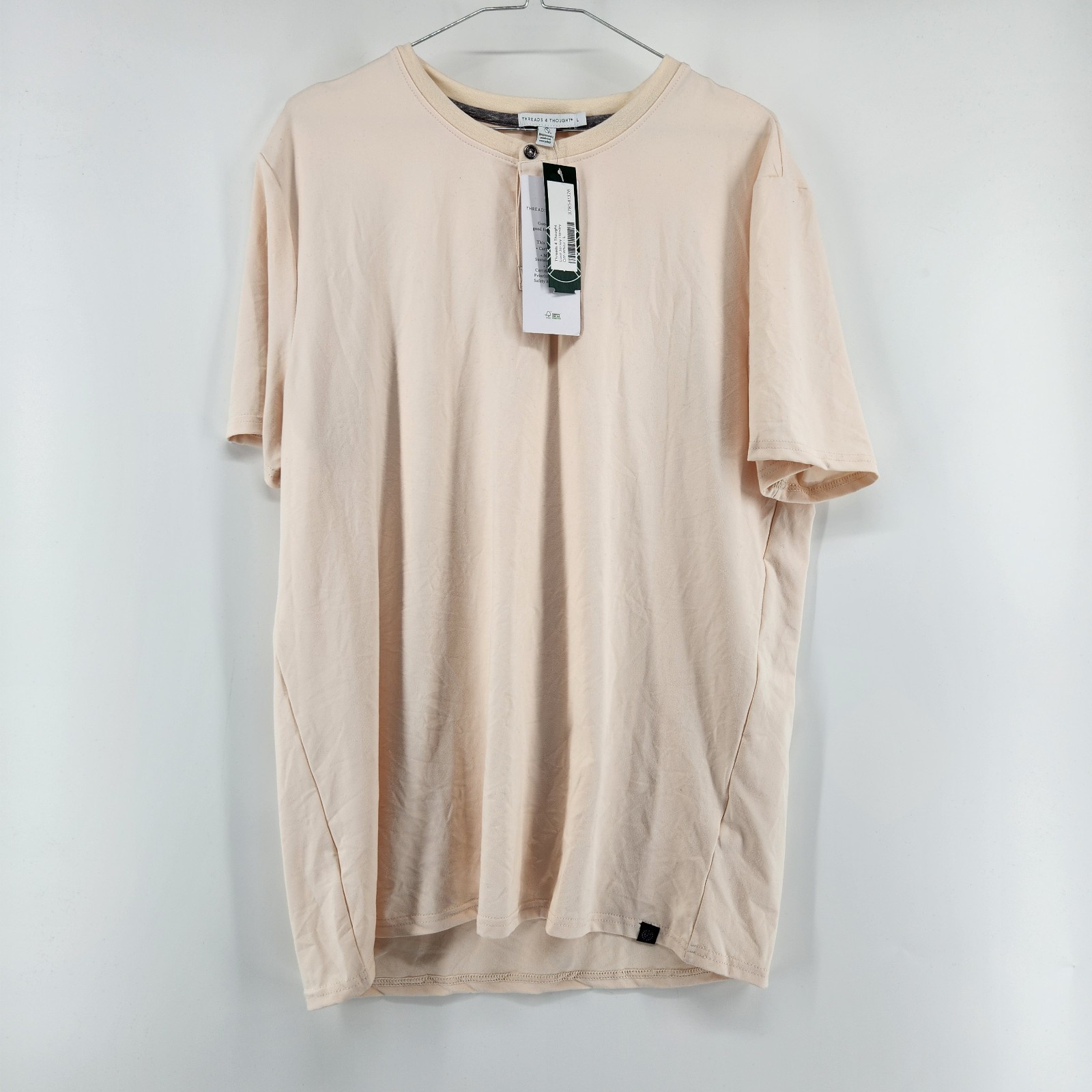 Threads 4 Thought Men’s Large Off-White Luxe Jersey Henley NWT