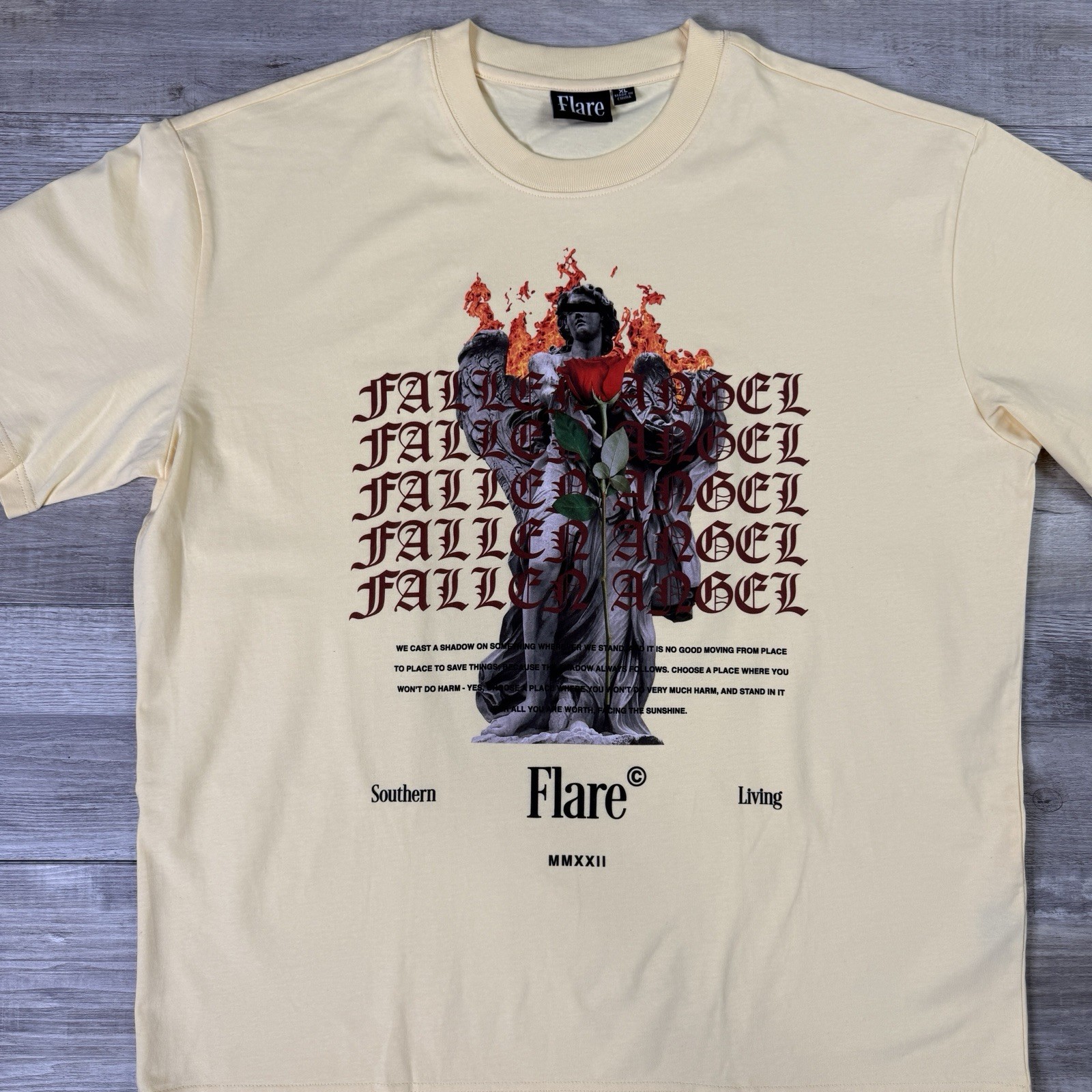 Flare Fallen Angel T Shirt XL | Streetwear Tee Yeezy Slide Pure Match ma maniere