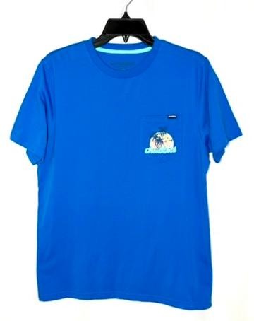Chubbies The Weekend Has Arrived Pocket T-Shirt Mens Medium Blue Palm Tree Wave