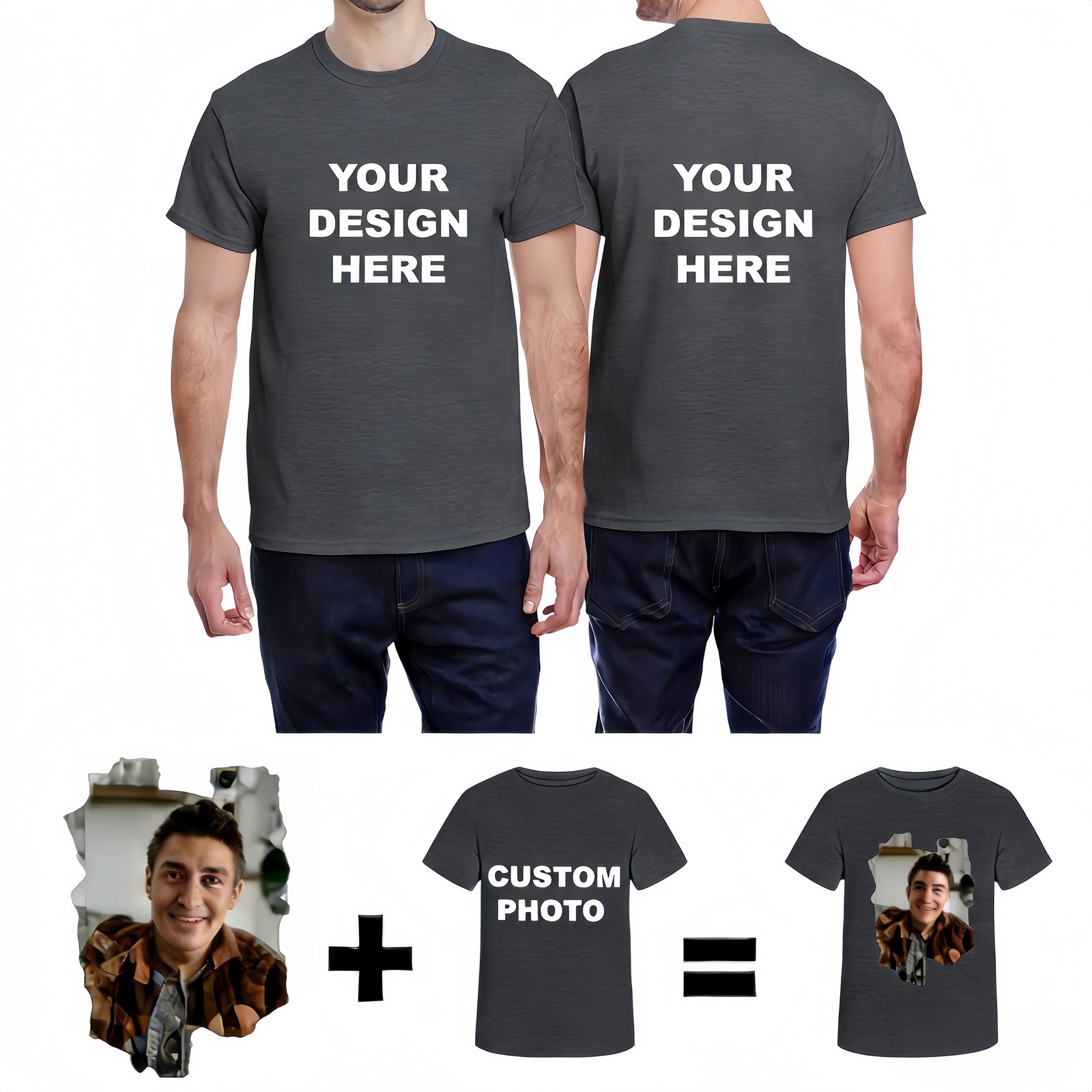 Custom Event Organizer T‑Shirt,Company Logo Front & Back Print Holiday Team Wear