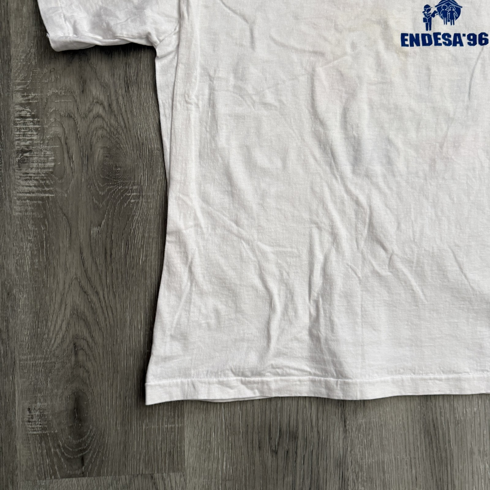 Vintage Sandria ENDESA 96 Shirt Mens Medium White Dominican Republic 90s Tee