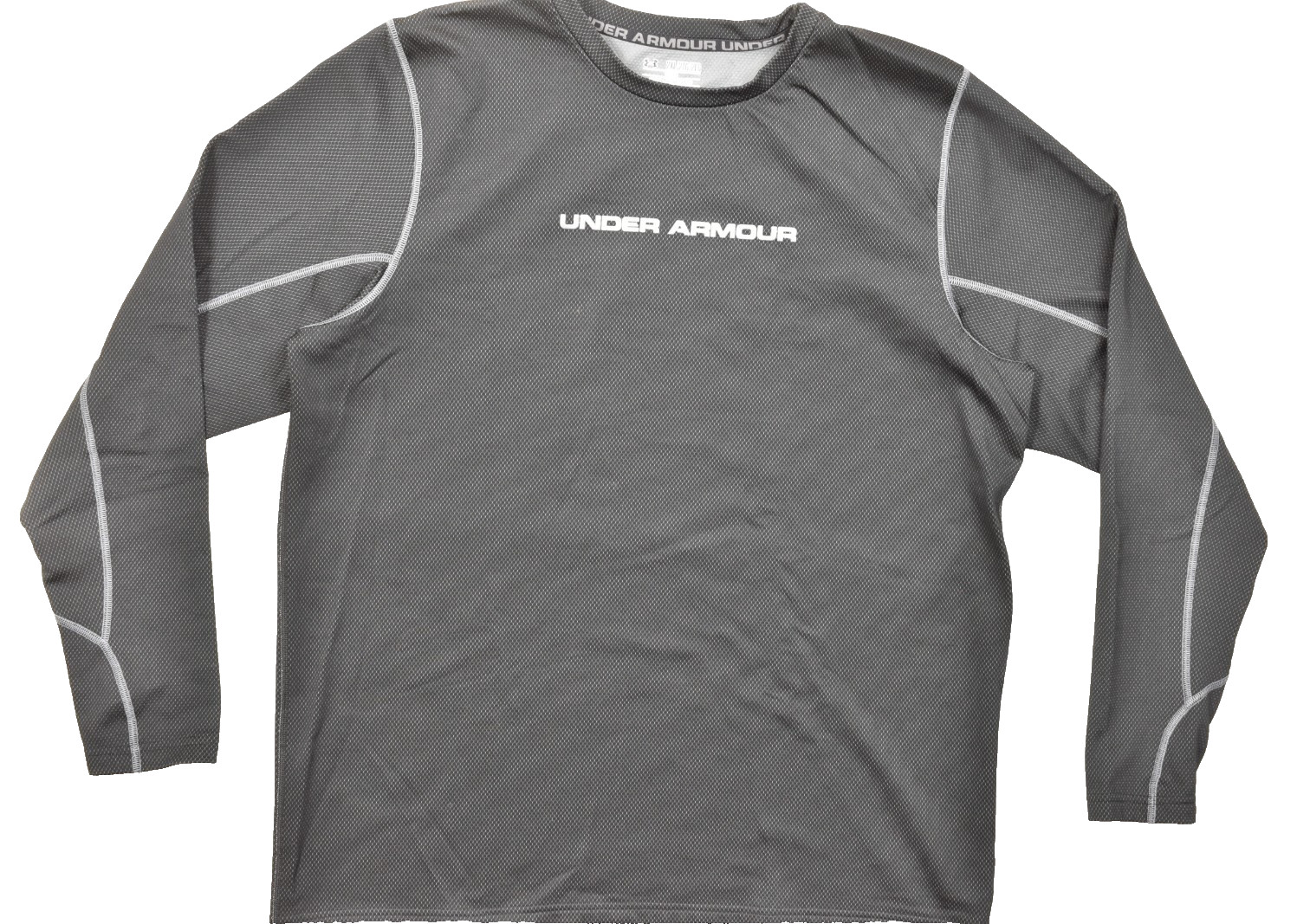 Under Armour ColdGear Fitted Long Sleeve Shirt Men’s 2XL Black Grey Base Layer