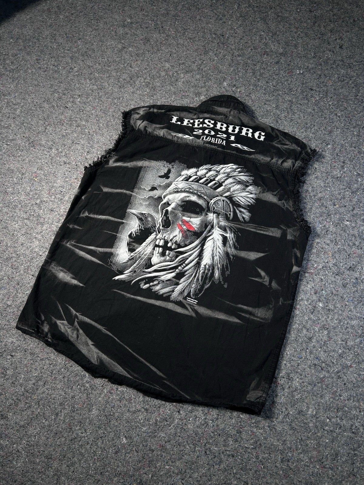 Biker Wear USA Cut Off Vest Leesburg Florida 2021 Graphic Size Large